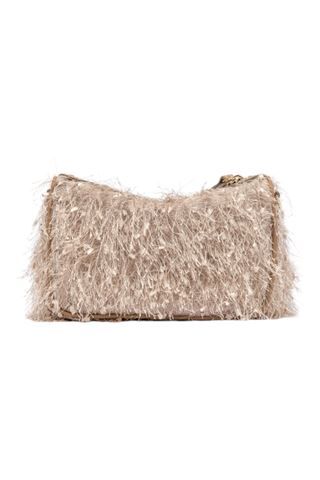 Pochette in tessuto sfrangiato colore naturale. GIANNI CHIARINI | 11694-CREMA
